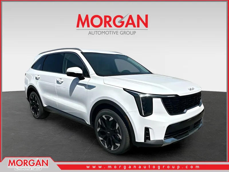 2026 Kia Sorento EX in White — front three-quarter view