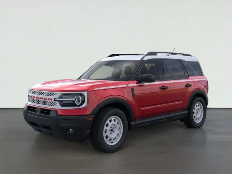 2025 Ford Bronco Sport Heritage in Ruby Red Metallic Tinted Clearcoat — front three-quarter view