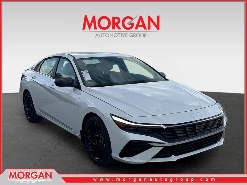 2026 Hyundai ELANTRA SEL Sport Premium in Serenity White Pearl — front three-quarter view