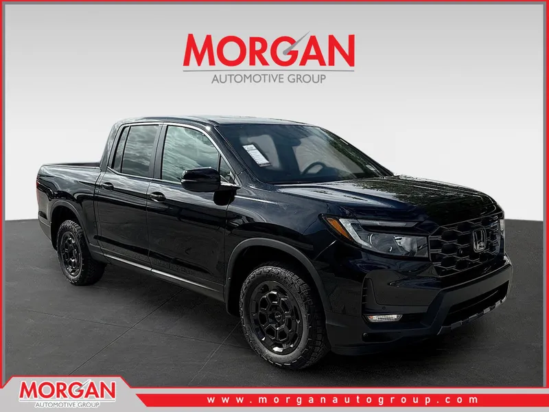 2026 Honda Ridgeline TrailSport+ in Crystal Black Pearl — front three-quarter view