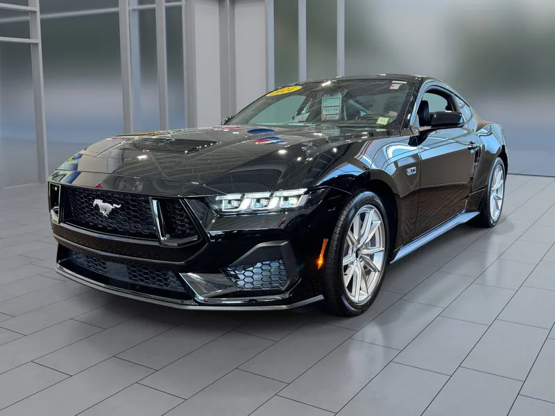 2024 Ford Mustang GT Premium in Shadow Black — front three-quarter view