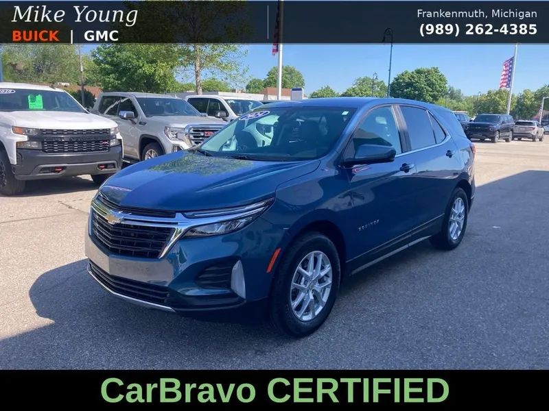 2024 Chevrolet Equinox LT in Lakeshore Blue Metallic — front three-quarter view