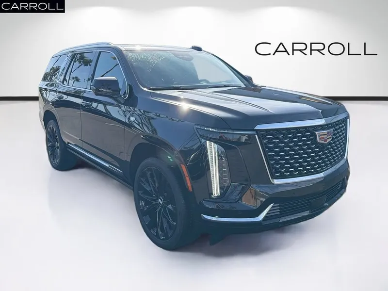 2026 Cadillac Escalade Luxury in Black Raven — front three-quarter view
