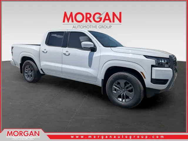 2026 Nissan Frontier SV in White — front three-quarter view