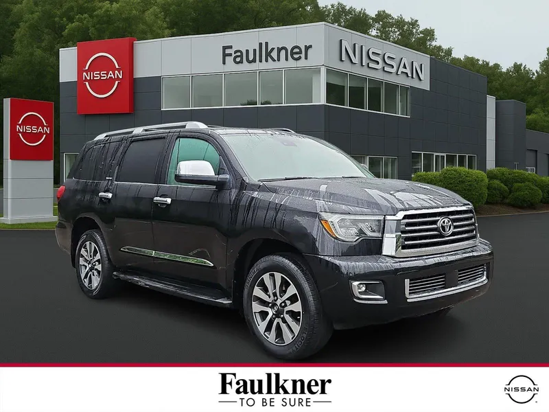 2018 Toyota Sequoia Limited 4WD (SE) in Midnight Black Metallic — front three-quarter view