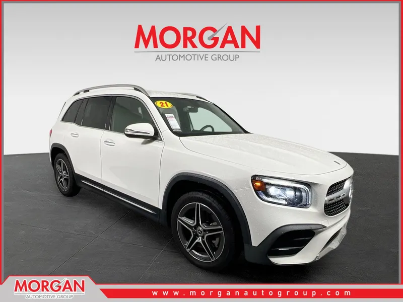2021 Mercedes-Benz GLB 250 in Polar White — front three-quarter view