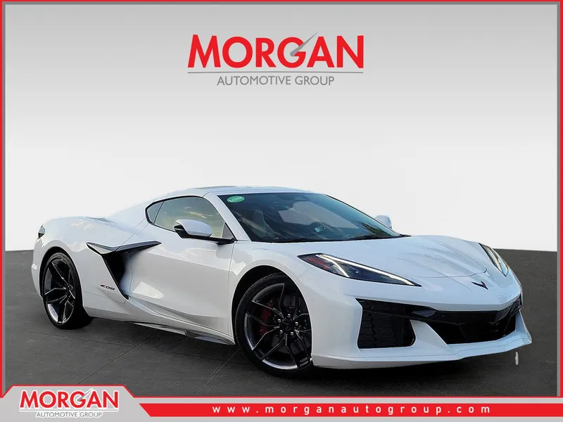 2025 Chevrolet Corvette 2LZ in Arctic White — front three-quarter view