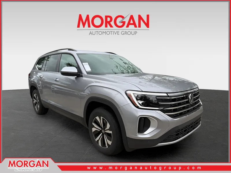 2026 Volkswagen Atlas 2.0T SE in Silver — front three-quarter view