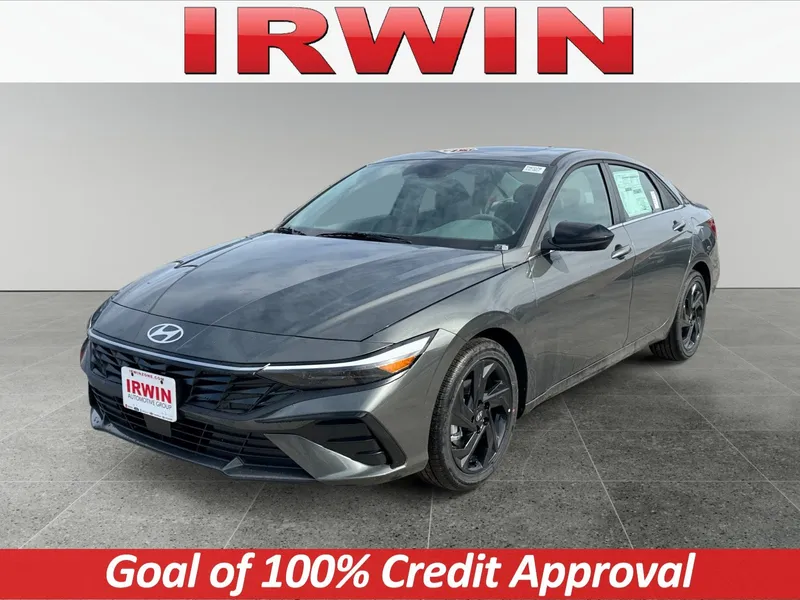 2026 Hyundai Elantra SEL Sport Premium in Gray — front three-quarter view