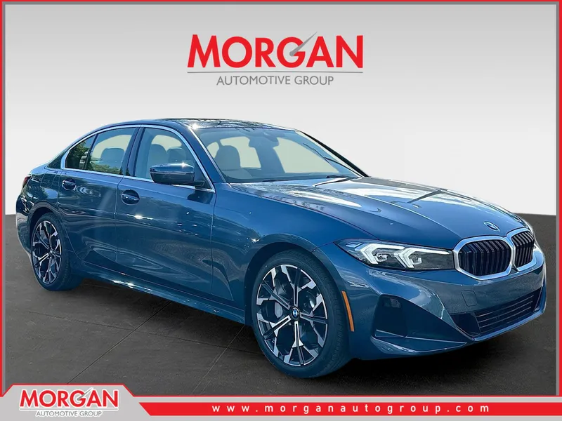 2026 BMW 3 Series 330i in Blue — front three-quarter view
