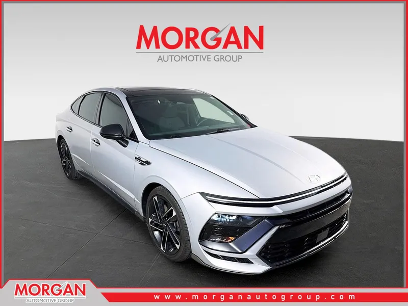 2024 Hyundai Sonata N Line in Silver — front three-quarter view