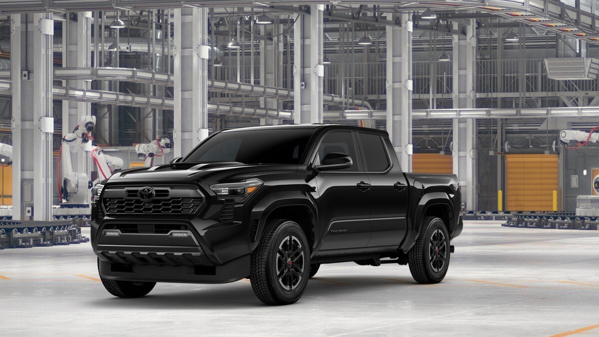 2026 Toyota Tacoma TRD Sport in Black — front three-quarter view