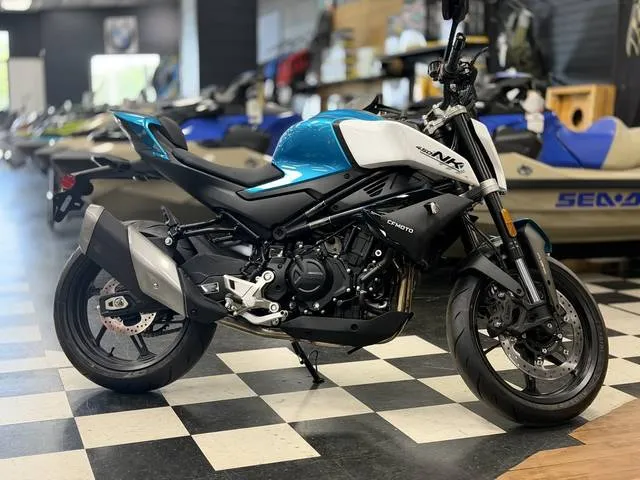 2026 CFMOTO 450NK — front three-quarter view