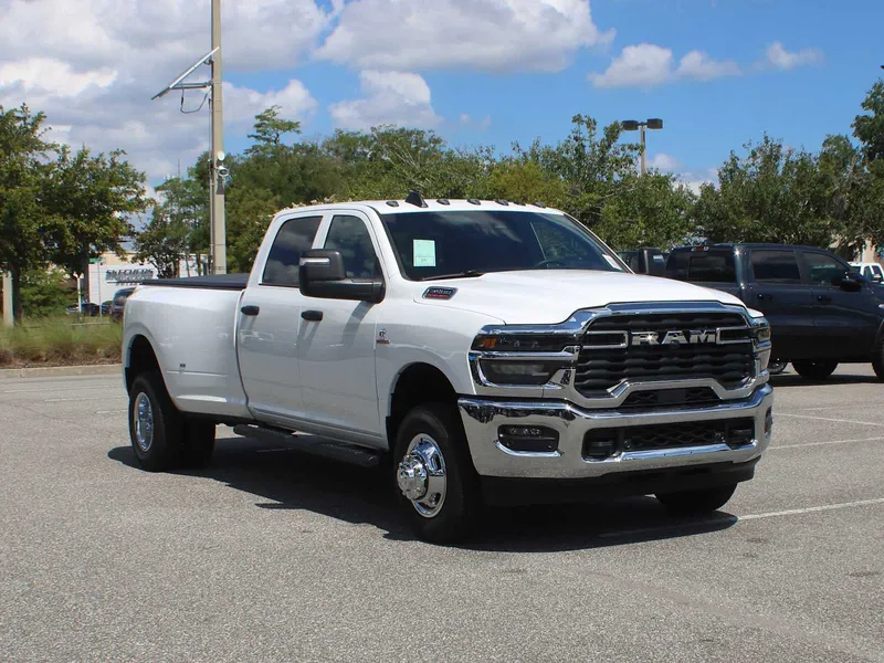 2026 RAM 3500 Tradesman in Bright White Clear-Coat Exterior Paint — front three-quarter view