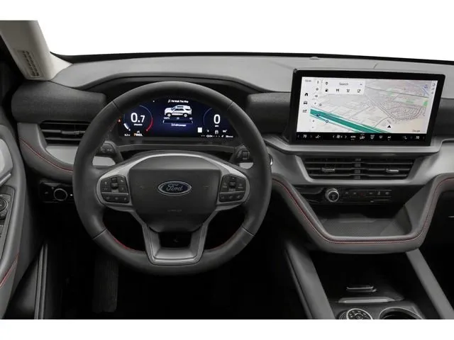 2026 Ford Explorer Active in Star White Metallic Tri-Coat — front three-quarter view