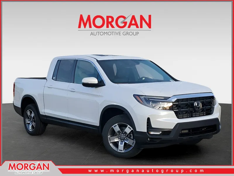 2026 Honda Ridgeline RTL in Platinum White Pearl — front three-quarter view