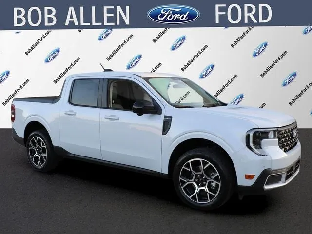 2026 Ford Maverick Lariat in White Metallic — front three-quarter view