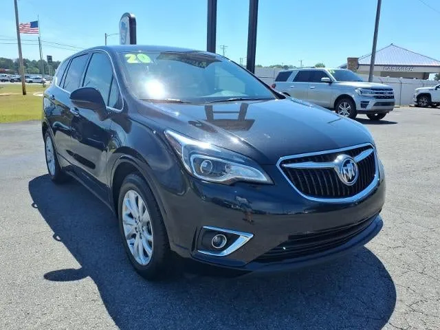 2020 Buick Envision Preferred Group in Ebony Twilight Metallic — front three-quarter view