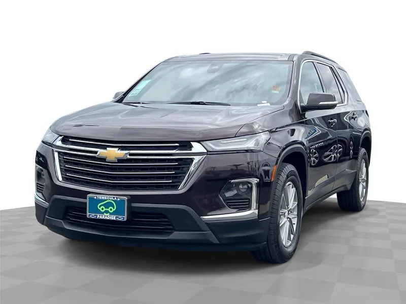 2022 Chevrolet Traverse LT Leather in Black Cherry Metallic — front three-quarter view