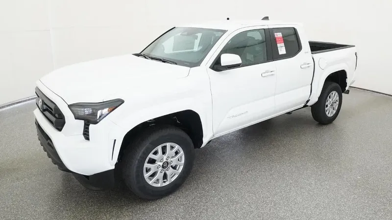 2026 Toyota Tacoma SR5 in Ice Cap — front three-quarter view