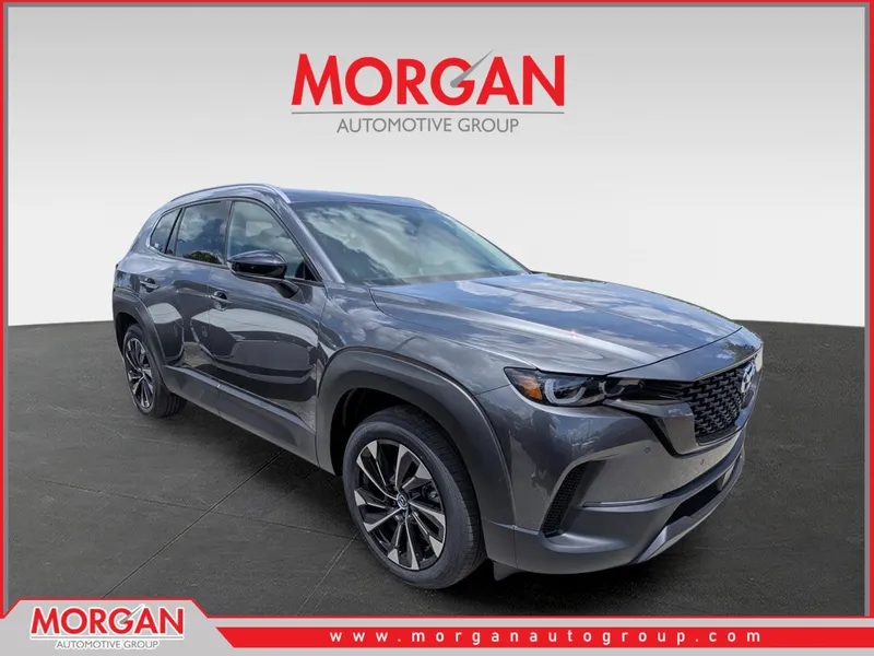 2026 Mazda CX-50 Hybrid Premium Plus in Machine Gray Metallic — front three-quarter view