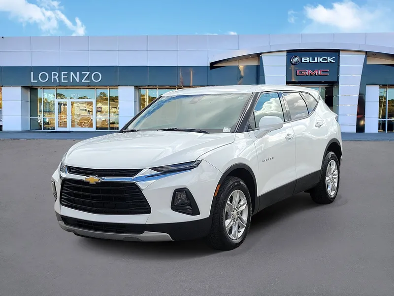 2022 Chevrolet Blazer 2LT in Summit White — front three-quarter view