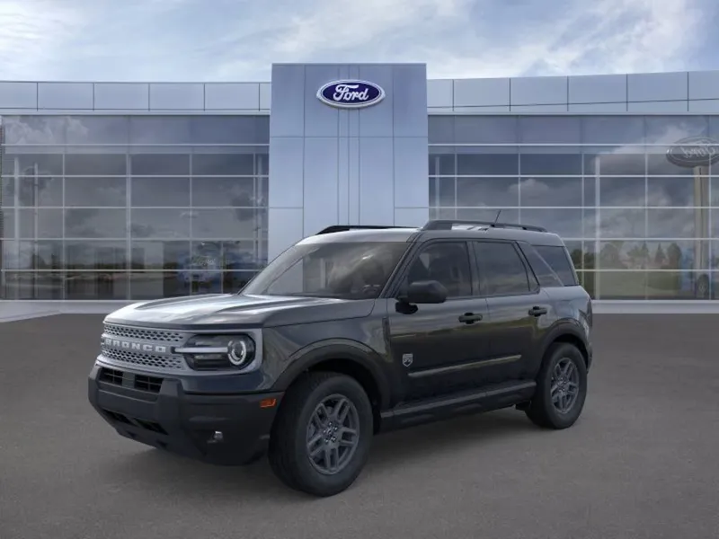 2025 Ford Bronco Sport in Shadow Black — front three-quarter view