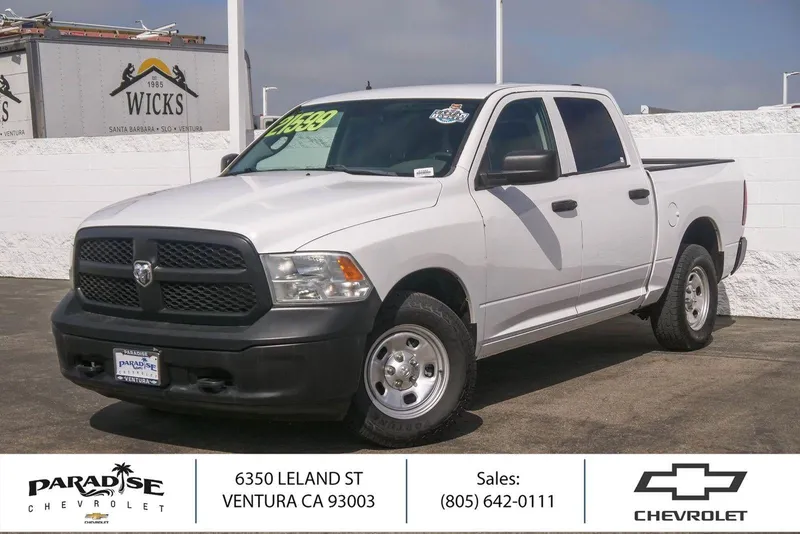 2019 RAM 1500 Classic Tradesman in Bright White Clea — front three-quarter view