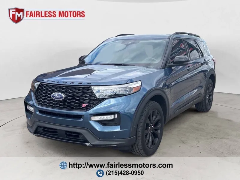 2020 Ford Explorer ST AWD 4dr SUV in Blue — front three-quarter view