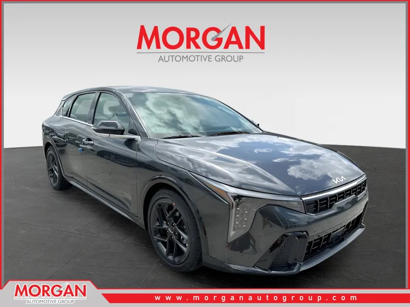 2026 Kia K4 GT-Line Turbo in Interstellar Gray — front three-quarter view