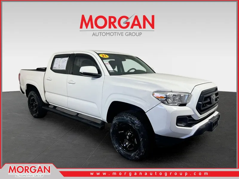 2021 Toyota Tacoma SR in Super White — front three-quarter view