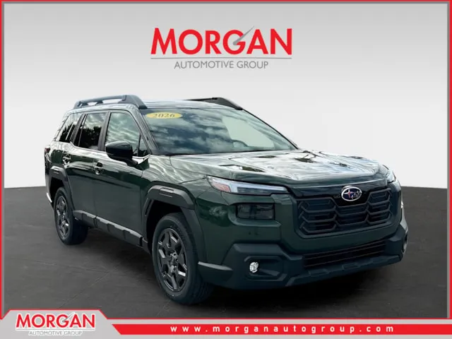 2026 Subaru Outback Premium in Green — front three-quarter view