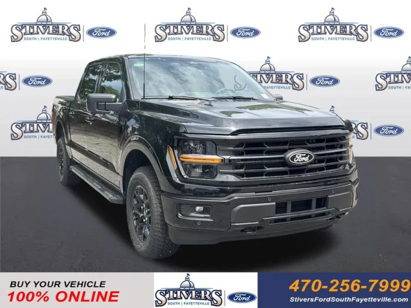 2026 Ford F-150 XLT in Black — front three-quarter view