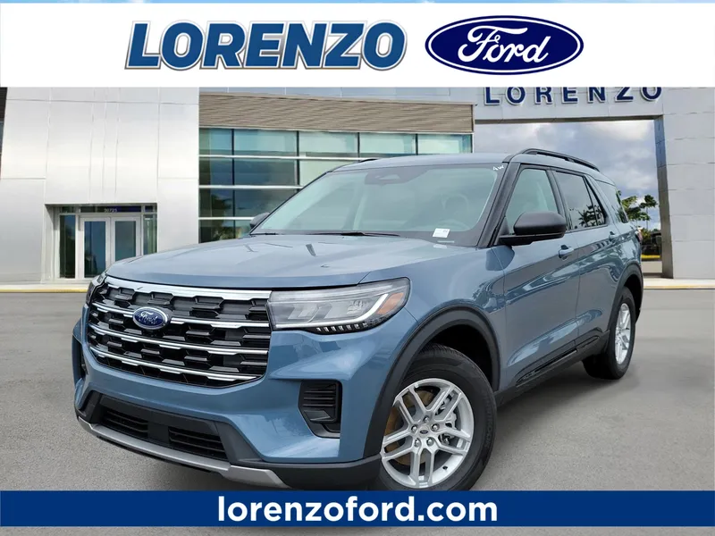 2026 Ford Explorer Active w/200A Pkg in Vapor Blue Metallic — front three-quarter view