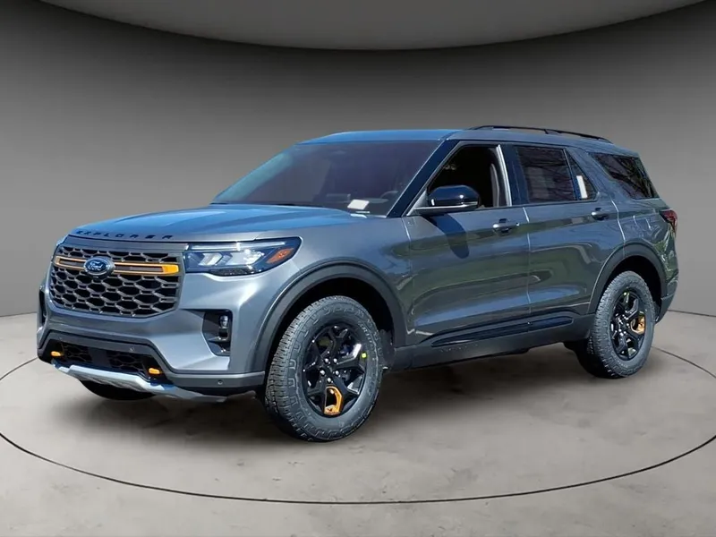 2026 Ford Explorer Tremor in Gray Metallic — front three-quarter view