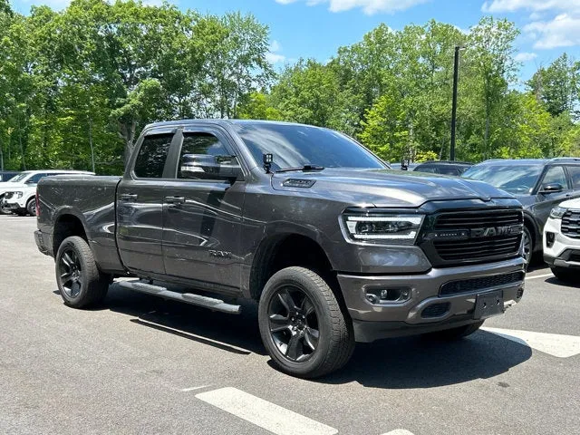 2021 RAM 1500 Big Horn in Granite Crystal Metallic Clearcoat — front three-quarter view