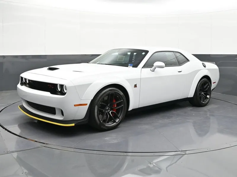 2022 Dodge Challenger R/T Scat Pack Widebody in White — front three-quarter view