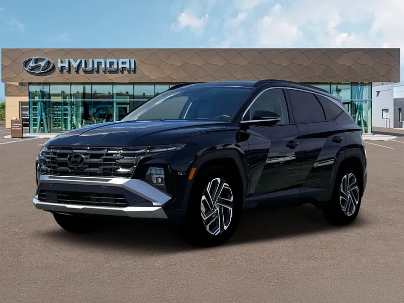 2026 Hyundai TUCSON Limited AWD in Phantom Black — front three-quarter view