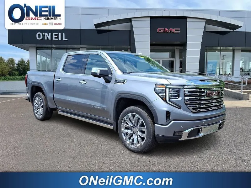 2026 GMC Sierra 1500 Denali in Sterling Metallic — front three-quarter view