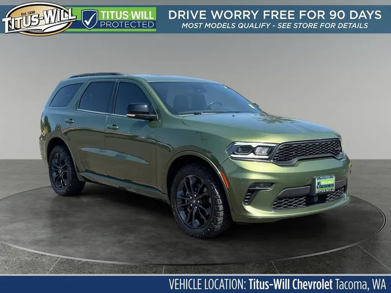 2021 Dodge Durango GT Plus AWD in Green — front three-quarter view