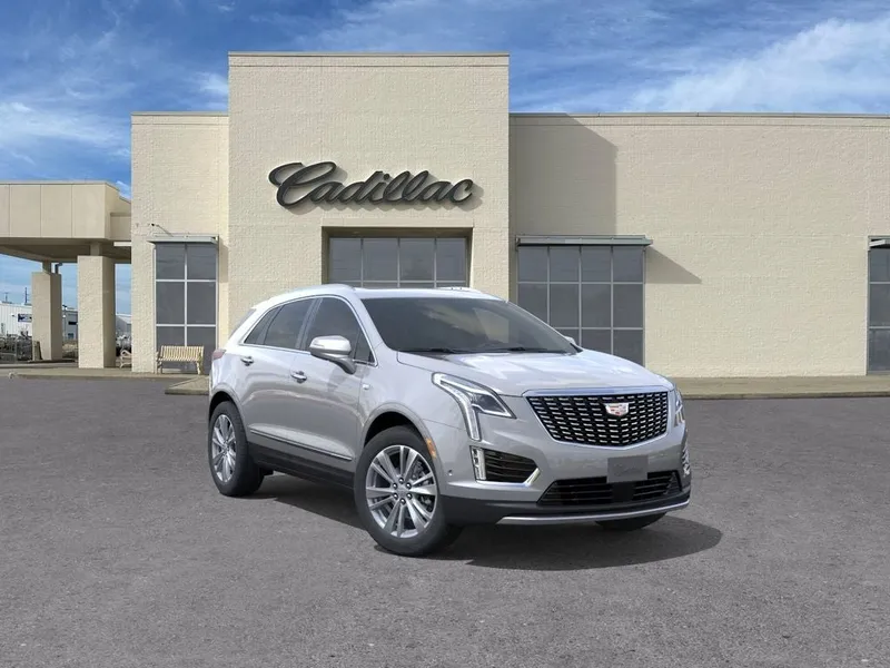 2026 Cadillac XT5 Premium Luxury in Argent Silver Metallic — front three-quarter view
