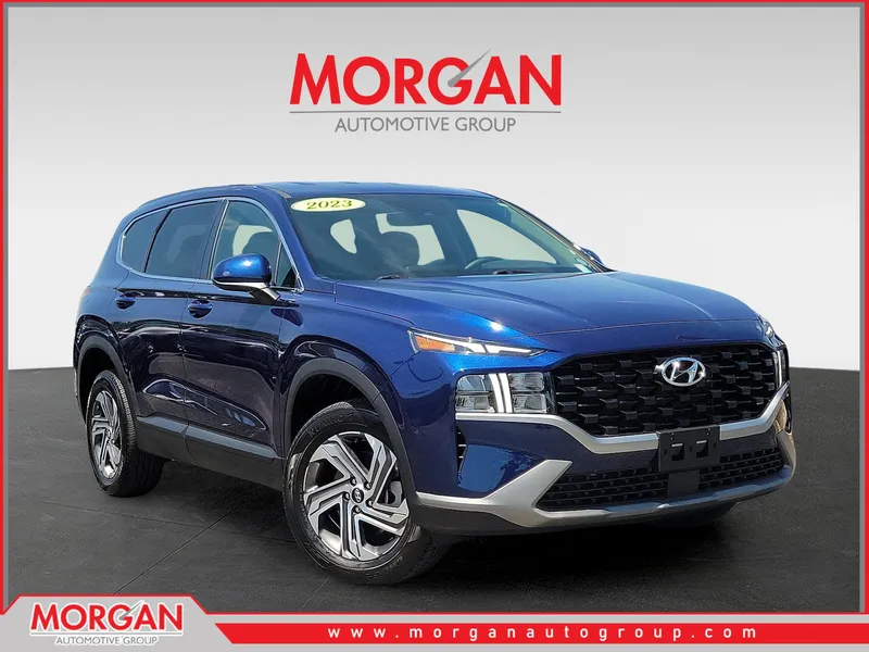 2023 Hyundai Santa Fe SE in Stormy Sea — front three-quarter view