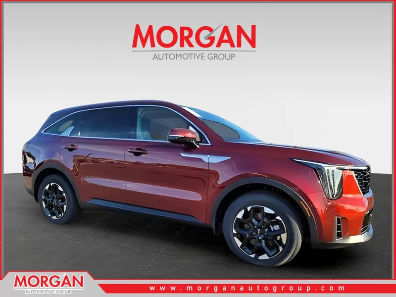 2025 Kia Sorento S in Red — front three-quarter view