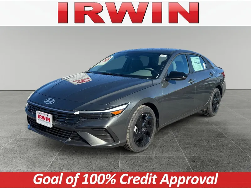 2026 Hyundai Elantra SEL Sport in Gray — front three-quarter view