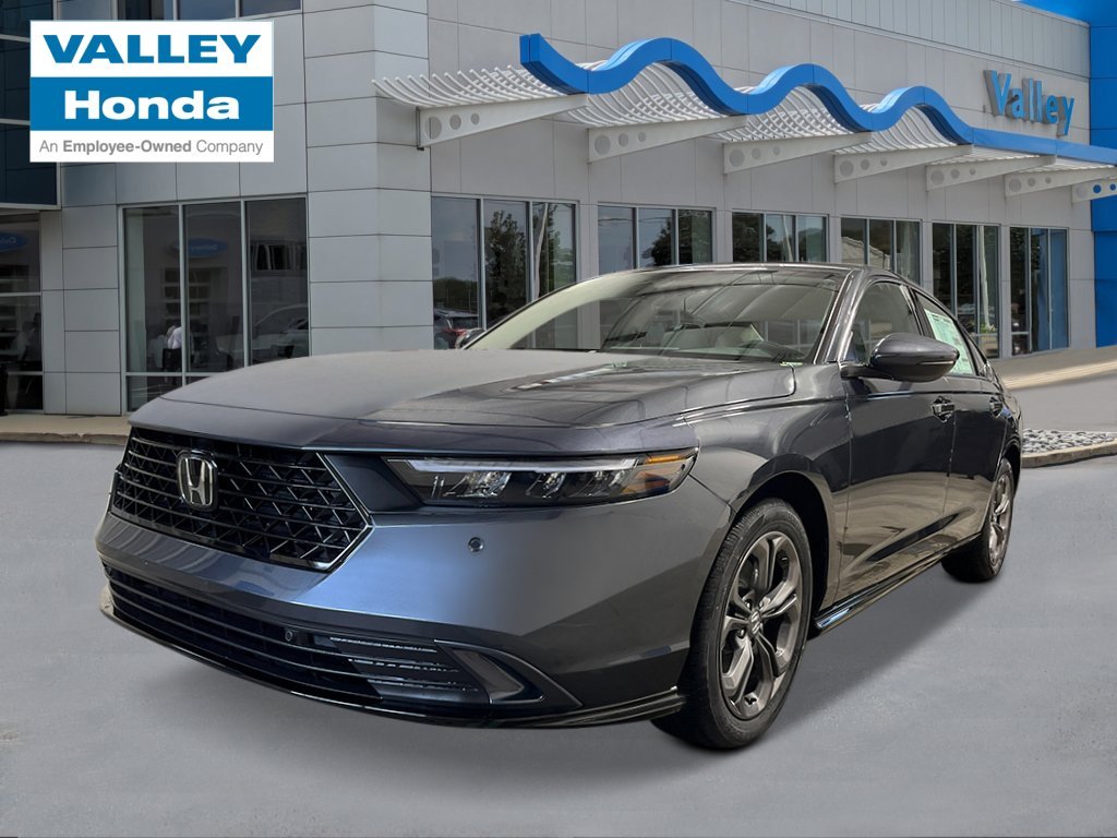 2026 Honda Accord Hybrid EX-L in Meteorite Gray Metallic — front three-quarter view