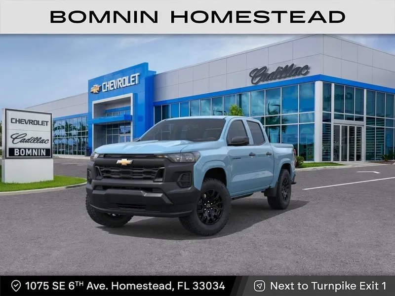 2026 Chevrolet Colorado WT in Snowdrift Metallic — front three-quarter view