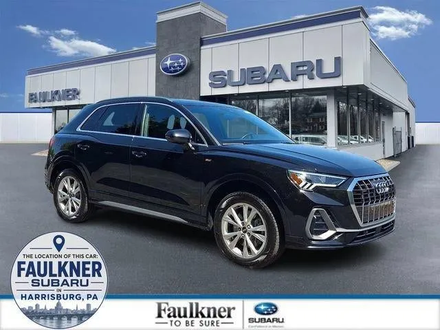 2023 Audi Q3 S line Premium 45 TFSI quattro in Mythos Black Metallic — front three-quarter view