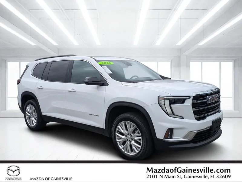 2024 GMC Acadia Elevation in White — front three-quarter view