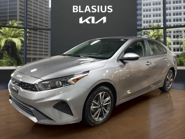 2024 Kia Forte LXS in Steel Gray — front three-quarter view