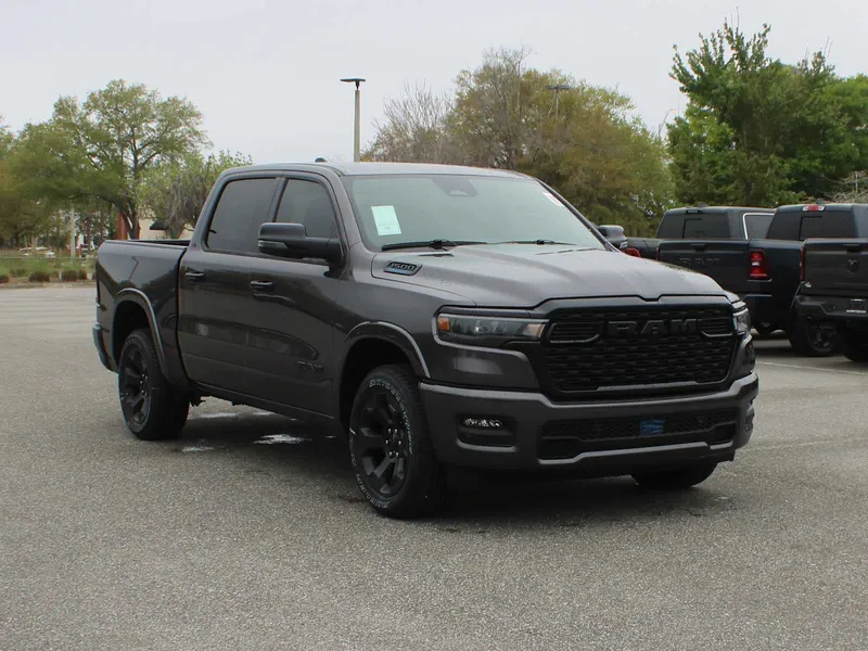 2026 RAM 1500 Big Horn in Granite Crystal Metallic Clear-Coat Exterior Paint — front three-quarter view